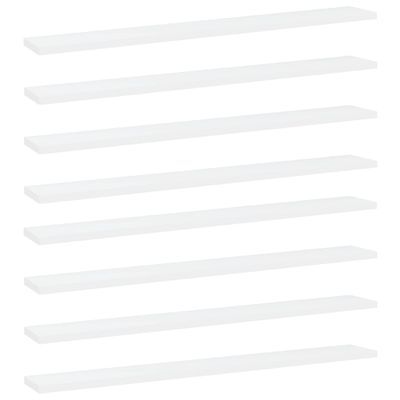vidaXL Prídavné police 8 ks, biele 80x10x1,5 cm, drevotrieska