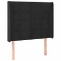 vidaXL Čelo postele so záhybmi čierne 103 x 16 x 118/128 cm zamat