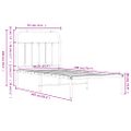 vidaXL Kovový rám postele s čelom a podnožkou biely 90x200 cm