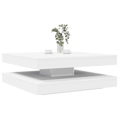 vidaXL Konferenčný stolík otočný o 360 stupňov biely 90x90x34,5 cm