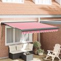 vidaXL Sklopná markíza Červená a Biela 300 x 250 cm Textil a kov