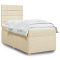 vidaXL Posteľný rám boxsping s matracom krémový 80x200 cm látka