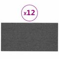 vidaXL Nástenný čelník 12 ks 30 x 15 cm Tmavo šedá látka