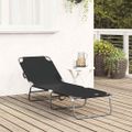 vidaXL Skladací lehátko Čierna 188 x 57 x 86,5 cm Polyester
