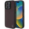 Obal Mercedes pre iPhone 16 Pro Max 6,9" MEHMP16X23RBGVR Hardcase MB Imitácia dreva Koža MagSafe červená
