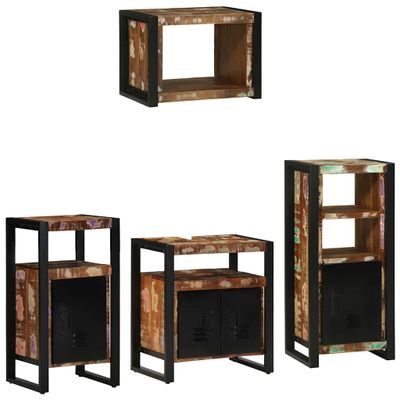 vidaXL Sada kúpeľňového nábytku Nástenný 4 pcs Masívne obnovené drevo