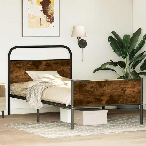 vidaXL Posteľný rám bez matraca 100x190 cm dub sonoma kompozitné drevo