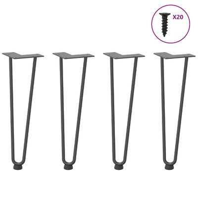 vidaXL Nohy do vlasov pre konferenčný stolík 4 ks, antracitové 42 cm, masívna oceľ