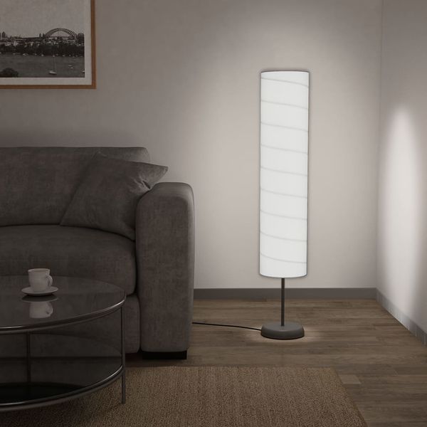 vidaXL Stojanová lampa s podstavcom biela 121 cm E27