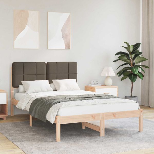 vidaXL Rám postele s čalúneným čelom Sivohnedá 120 x 190 cm