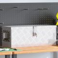 vidaXL Úložný box strieborný 60x23,5x23 cm hliník