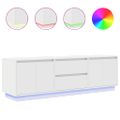 vidaXL TV skrinka s LED svetlami biela 160,5x41x50 cm