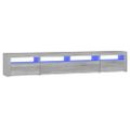 vidaXL TV skrinka s LED svetlami sivá sonoma 240x35x40 cm