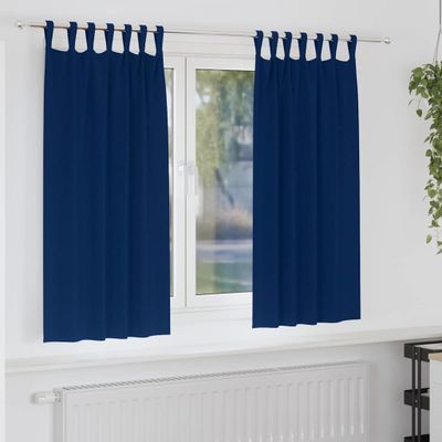 vidaXL Záclony na zatemnenie s krúžkami 2 pcs Tmavomodrá 175 x 140 cm