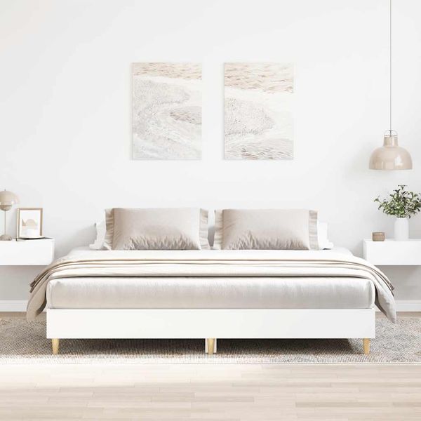vidaXL Posteľný rám bez matraca biela 160x200 cm kompozitné drevo