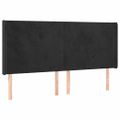 vidaXL Čelo postele s LED čierne 203x16x118/128 cm zamat