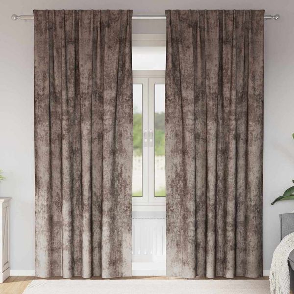 vidaXL Sametové závesy 2 pcs Kapučínová 225 x 140 cm Zamat