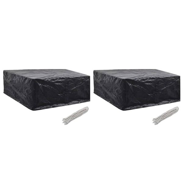 vidaXL Ochranné obaly na záhradný nábytok 2 ks 260x260x90 cm 10 očiek