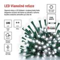 LED vianočná reťaz, 18 m, vonkajšia aj vnútorná, studená biela, programy, časovač