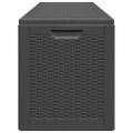 vidaXL Záhradný úložný box 270 l, čierny, PP ratan