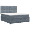 vidaXL Posteľ boxspring s matracom Tmavosivá 160 x 200 cm Zamat
