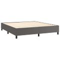 vidaXL Boxspring posteľ s matracom a LED sivá 180x200 cm umelá koža