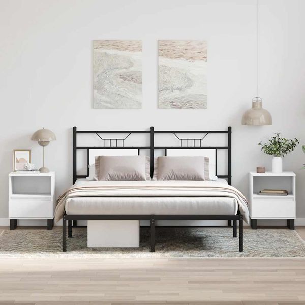 vidaXL Nočné stolíky 2 ks biele 40x35x50 cm kompozitné drevo