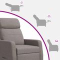 vidaXL Masážne relaxačné kreslo Sivohnedá Látka
