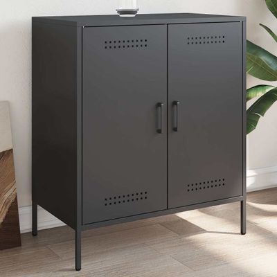 vidaXL Komoda čierna 68x39x79 cm oceľ