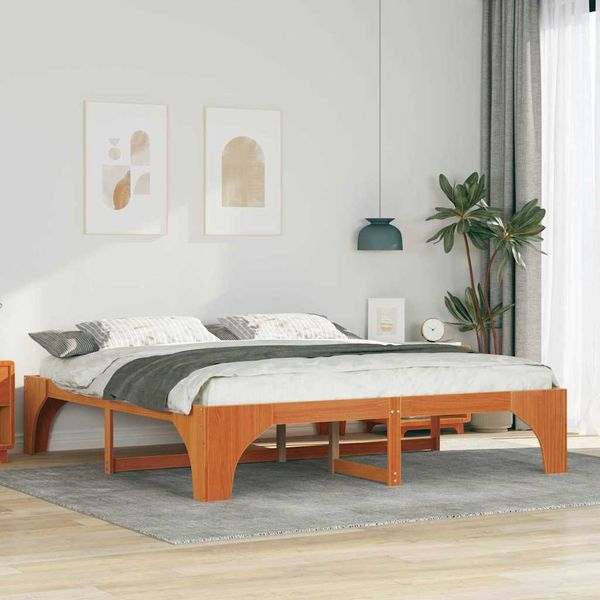 vidaXL Rám postele Hnedá 180 x 200 cm Masívne borovicové drevo