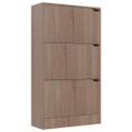 vidaXL Botník s 3 dvierkami dub sonoma 59x24x105 cm drevotrieska