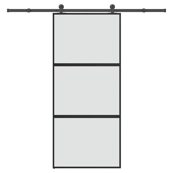 vidaXL Posuvné dvere s kovaním tvrdené sklo a hliník úzke 90x205 cm