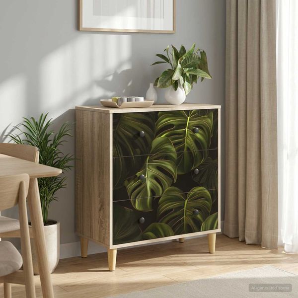 vidaXL Příborník ELBURG Tlač z palmových listov 66 x 36,5 x 75 cm
