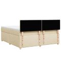 vidaXL Posteľný rám boxspring s matracom krémový 180x200 cm látka