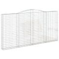 vidaXL Oblúkový gabionový kôš 9 ks 400x30x200/220cm pozinkované železo