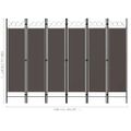 vidaXL Paraván so 6 panelmi, antracitový 240x180 cm