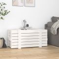 vidaXL Úložný box biely 91x40,5x42 cm masívna borovica
