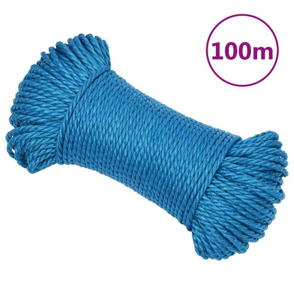 vidaXL Pracovné lano modré 3 mm 100 m polypropylén