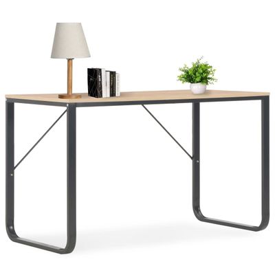 vidaXL Počítačový stôl, čierny a dubový 120x60x73 cm