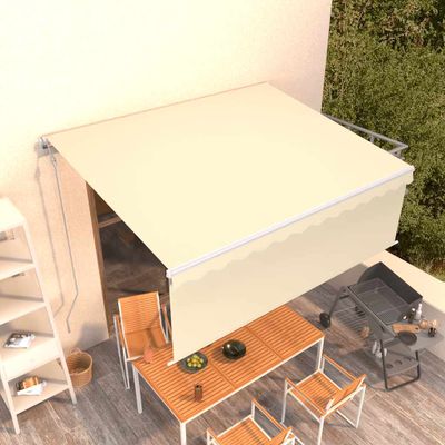 vidaXL Automatická markíza s tienidlom 4x3m krémová