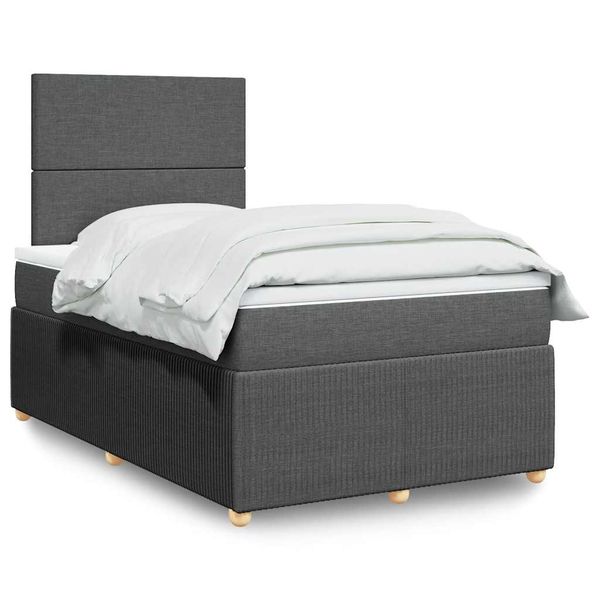 vidaXL Boxspring posteľ s matracom, tmavosivá 120x190 cm, látka