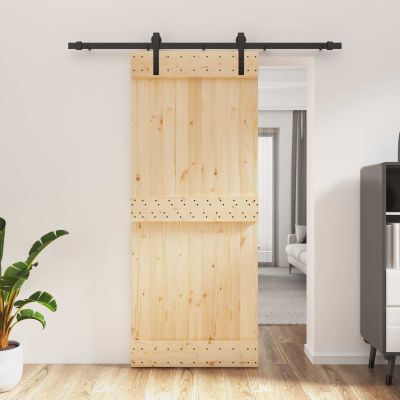 vidaXL Posuvné dvere Prírodná a čierna 85 x 210 cm