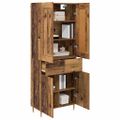 vidaXL Highboard Staré drevo 69,5 x 34 x 180 cm Kompozitné drevo