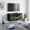 vidaXL Nástenný TV kabinet WIJHE 69 x 33 x 40 cm Čierny dub
