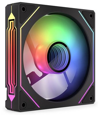 Krux ventilátor Corvus 120 Reverse ARGB / 120 mm ARGB fan / infinity mirror efekt Ventilátor, 120 mm, ARGB 22 LED, infinity-mirror, PWM 1600 RPM, hydraulické ložisko, reverzné lopatky, čierny