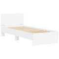 vidaXL Posteľný rám s čelom biely 90x200 cm kompozitné drevo