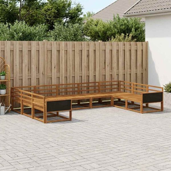 vidaXL Záhradná súprava gaučov 9 pcs Prírodná Pevné akáciové drevo