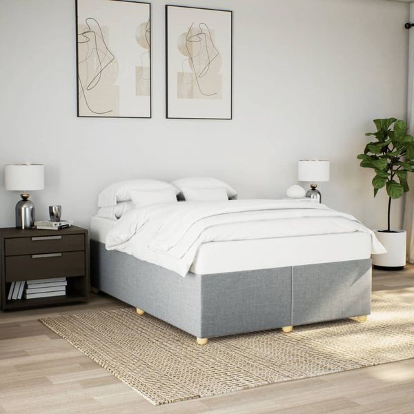 vidaXL Posteľ bez matraca svetlosivá 160x200 cm látka