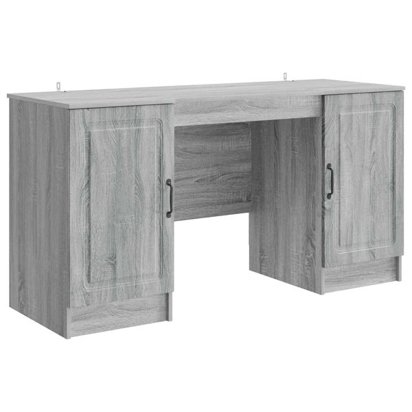 vidaXL Stôl s poličkou Sivá sonoma 142,5 x 50 x 75 cm Kompozitné drevo