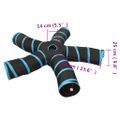 vidaXL Mačací tunel 5-cestný čierno-modrý 25 cm polyester